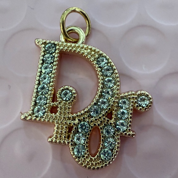 Dior Gold and Crystal Pendant Charm - Picture 1 of 3